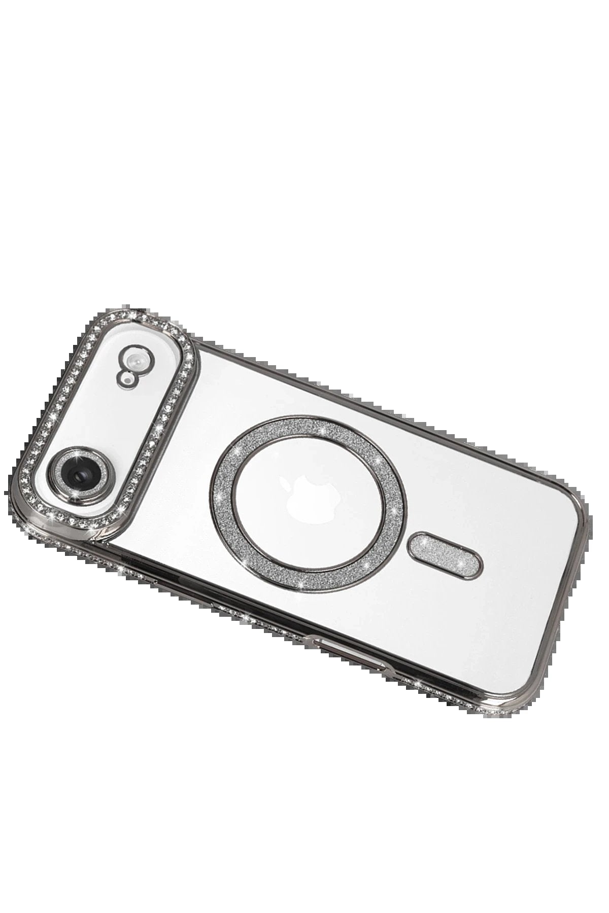 Apple iPhone 17 Air Joke Simli Magneticsafe Kılıf - Gümüş-(5796)
