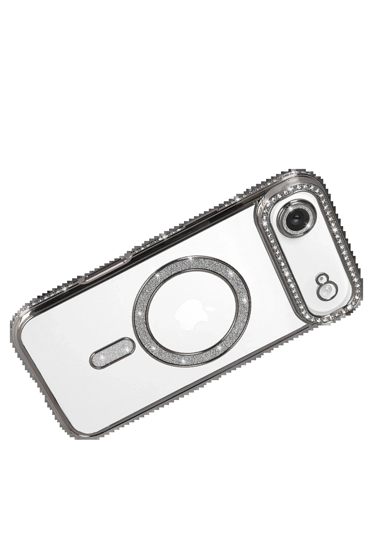 Apple iPhone 17 Air Joke Simli Magneticsafe Kılıf - Gümüş-(5796)