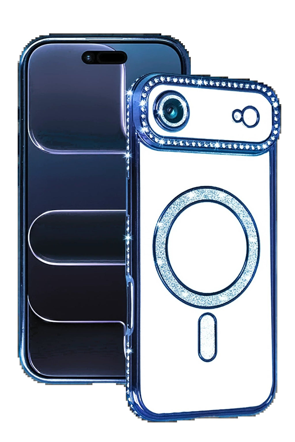 Apple iPhone 17 Air Joke Simli Magneticsafe Kılıf - Mavi-(5796)