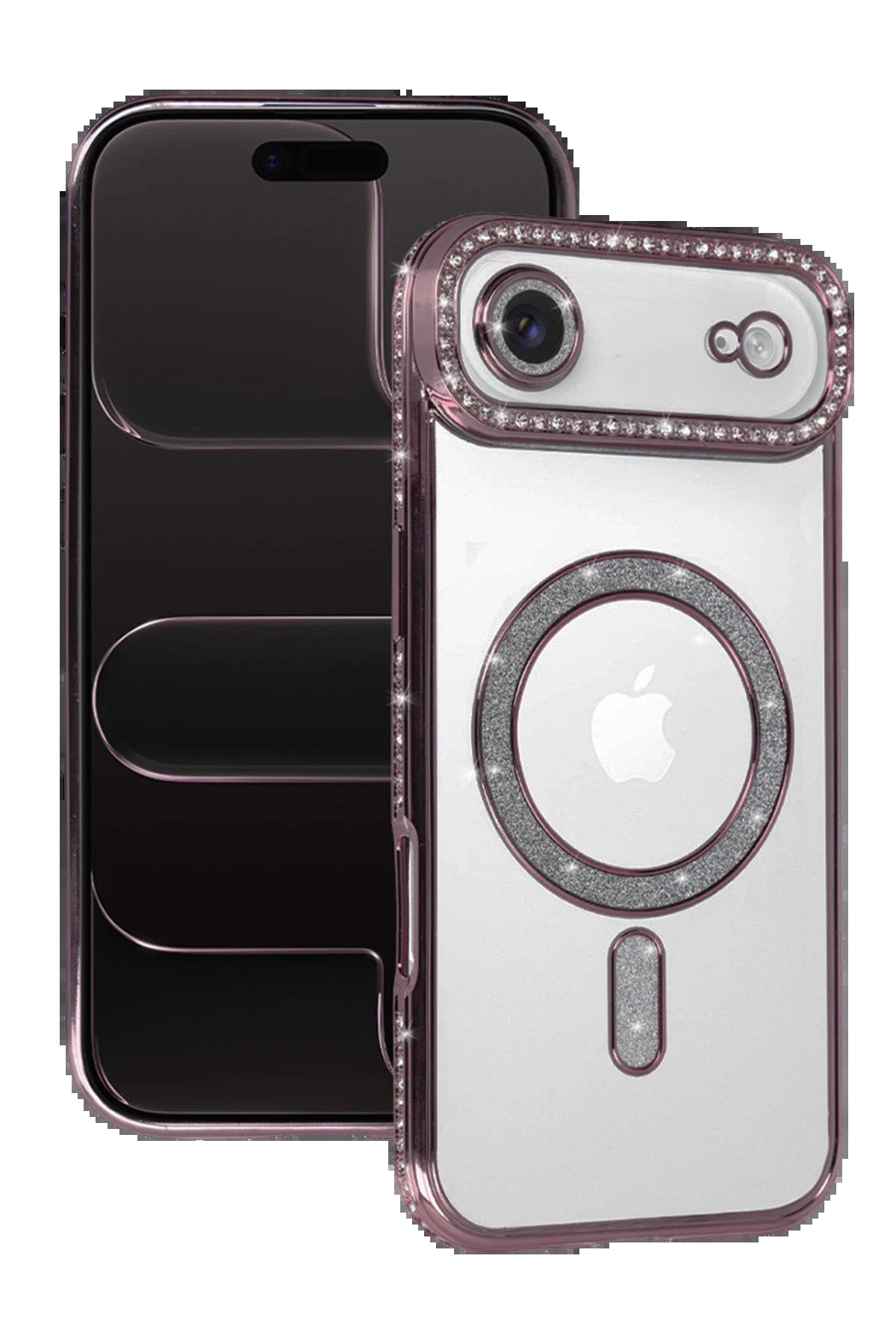 Apple iPhone 17 Air Joke Simli Magneticsafe Kılıf - Pembe-(5796)