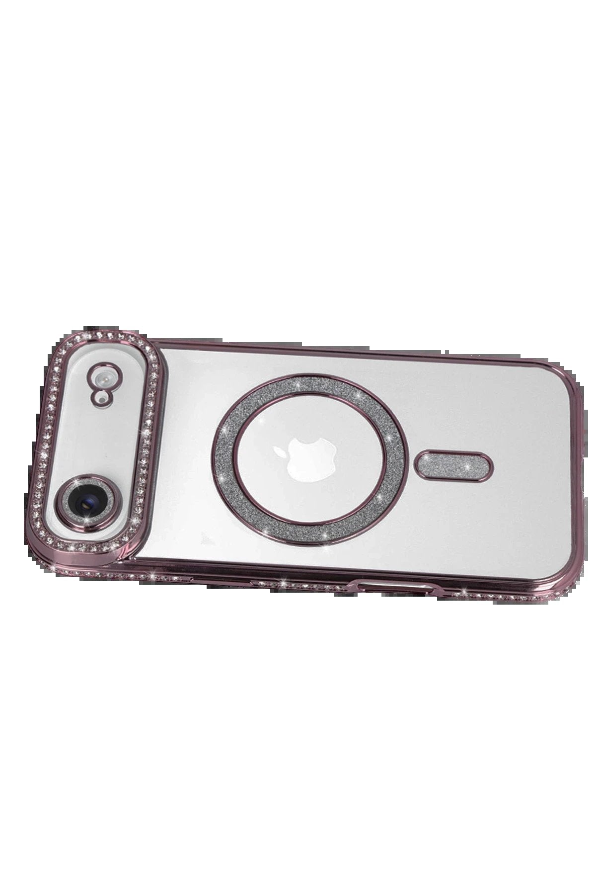 Apple iPhone 17 Air Joke Simli Magneticsafe Kılıf - Pembe-(5796)