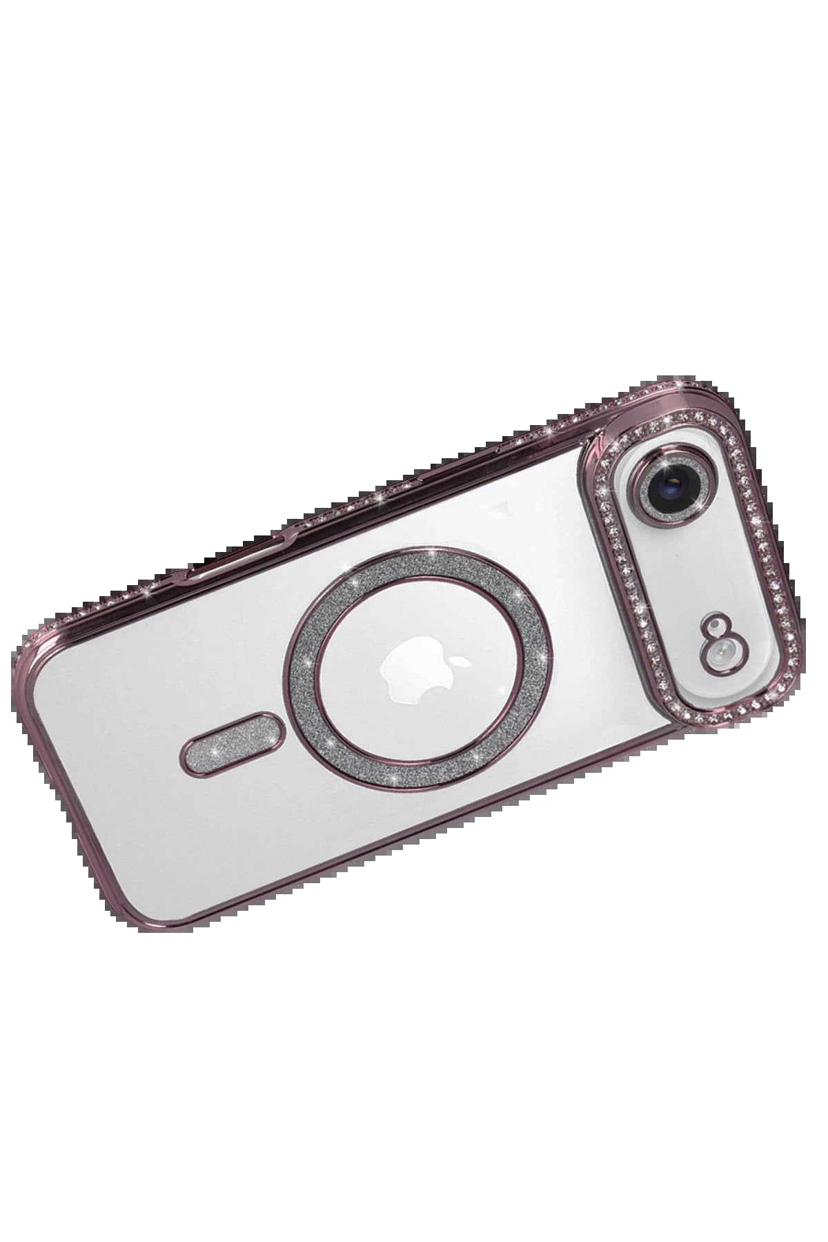 Apple iPhone 17 Air Joke Simli Magneticsafe Kılıf - Pembe-(5796)