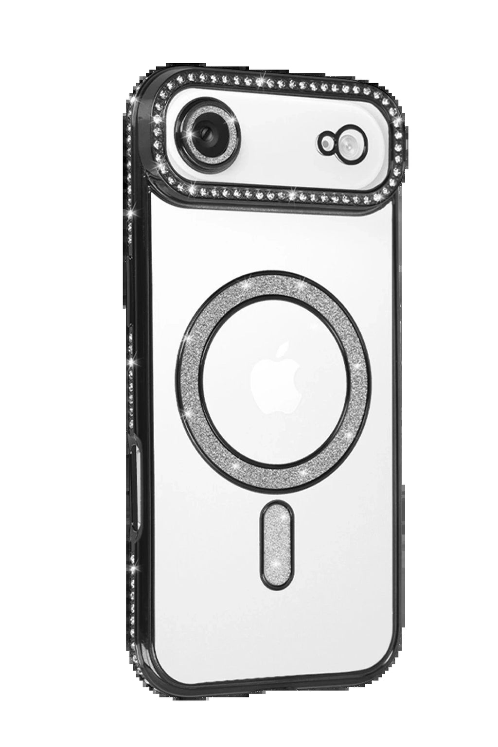 Apple iPhone 17 Air Joke Simli Magneticsafe Kılıf - Siyah-(5796)