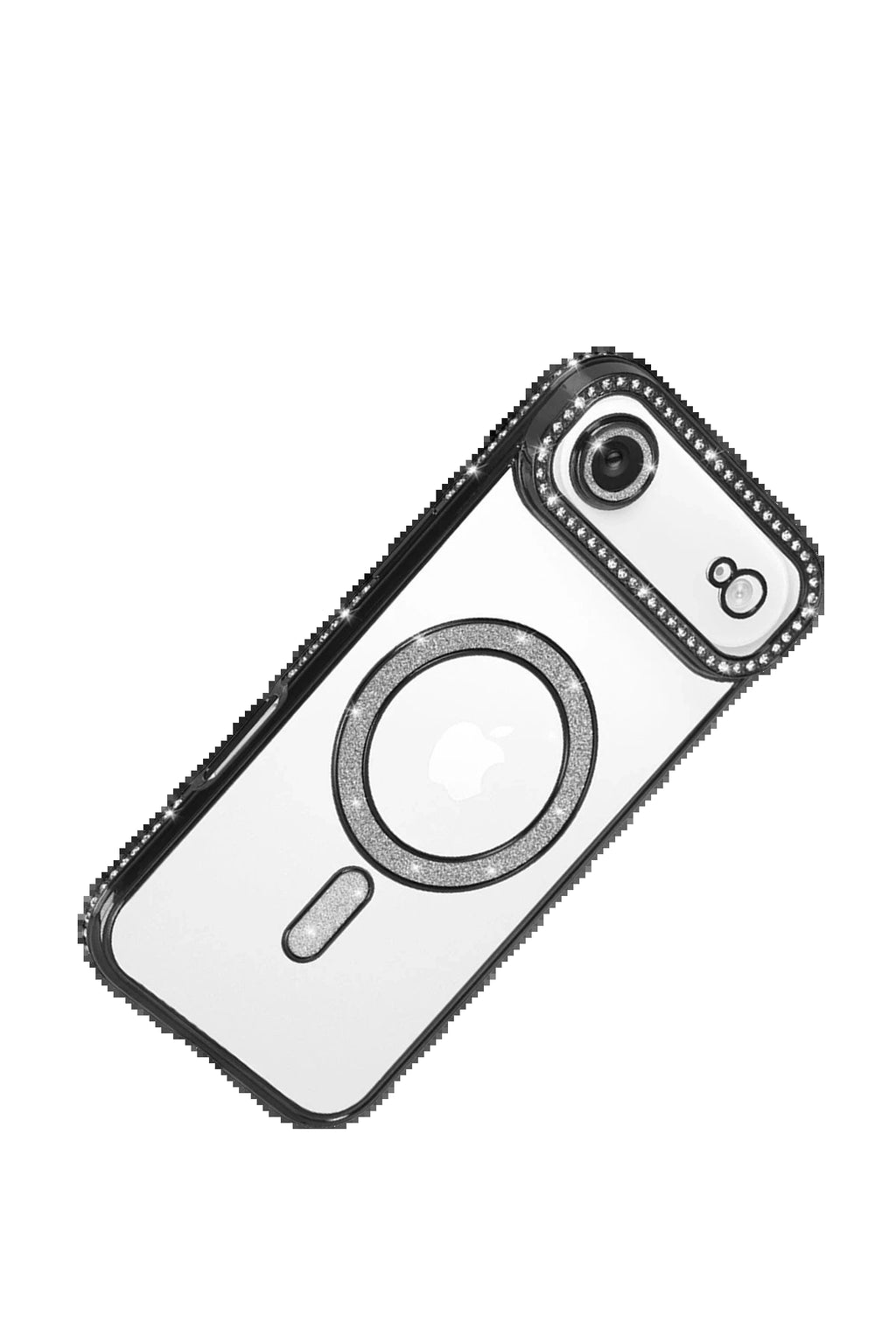 Apple iPhone 17 Air Joke Simli Magneticsafe Kılıf - Siyah-(5796)