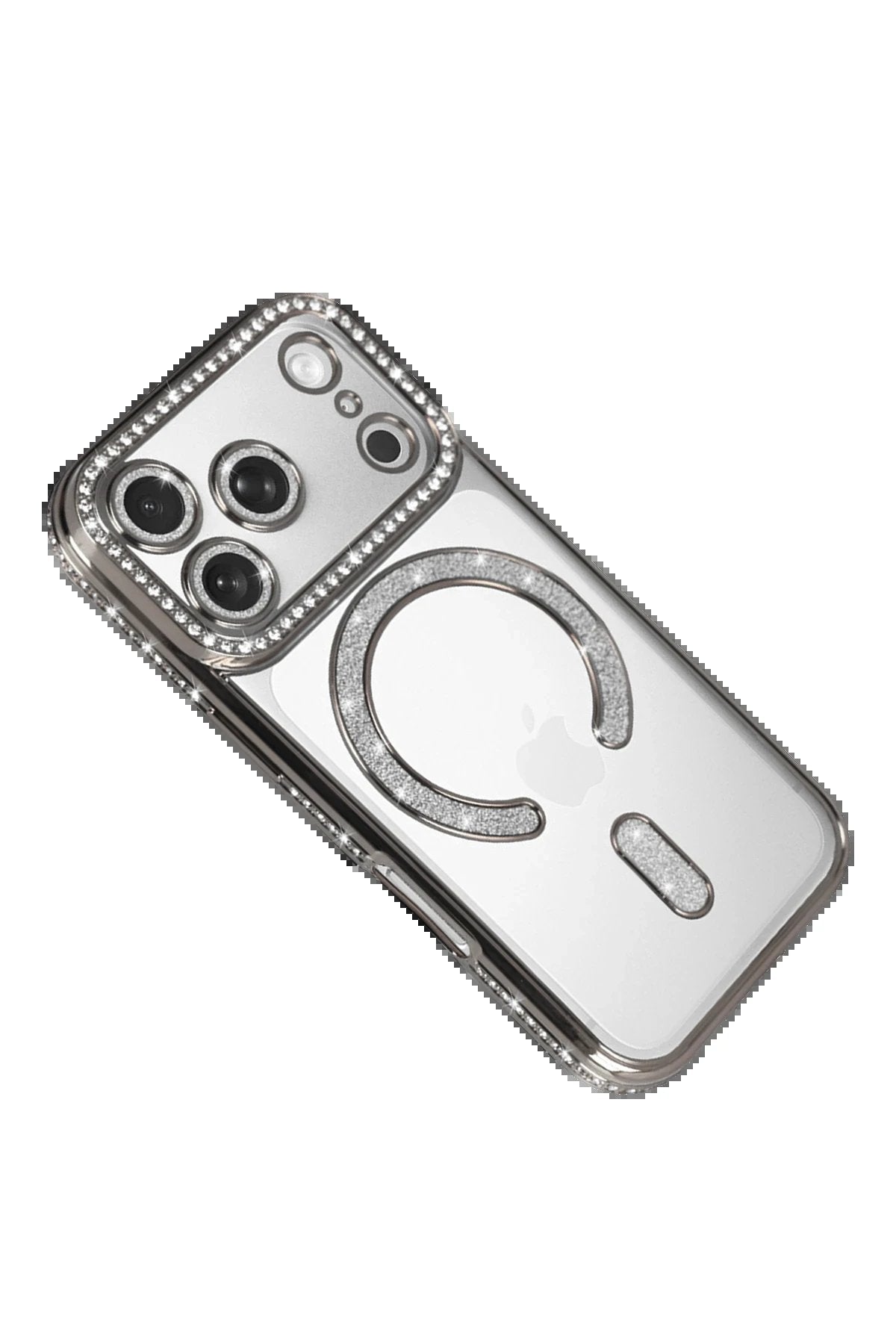 Apple iPhone 17 Pro Max Joke Simli Magneticsafe Kılıf - Gümüş-(5796)