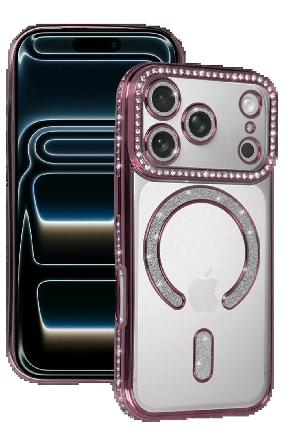 Apple iPhone 17 Pro Max Joke Simli Magneticsafe Kılıf - Pembe-(5796)