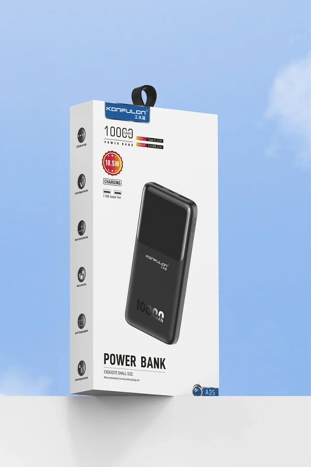 A35 10.000 mAh 15W Mini Powerbank - Siyah-(5796)