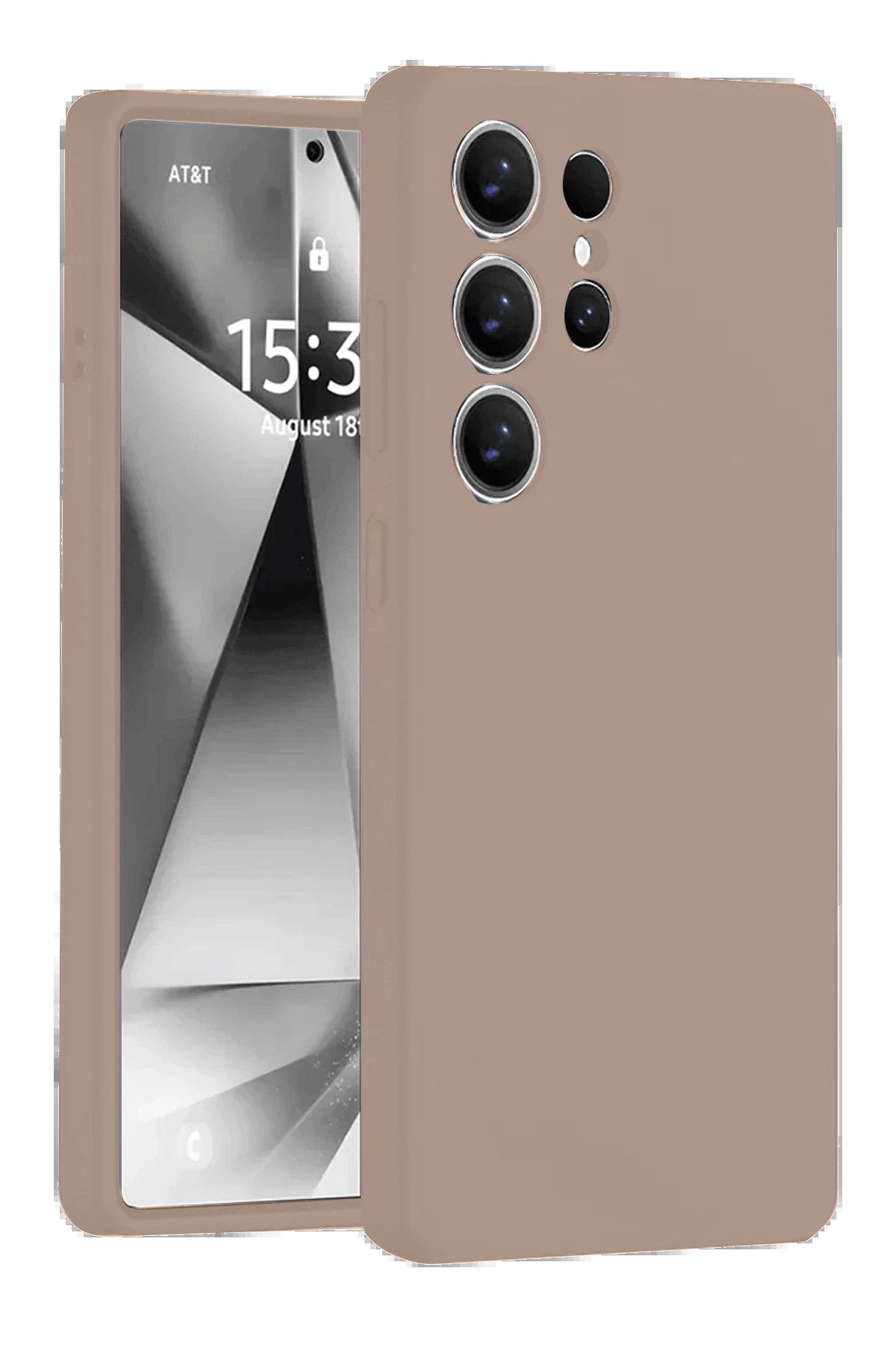 Samsung Galaxy S25 Ultra Kılıf Nano içi Kadife Silikon - Pudra-(5796)