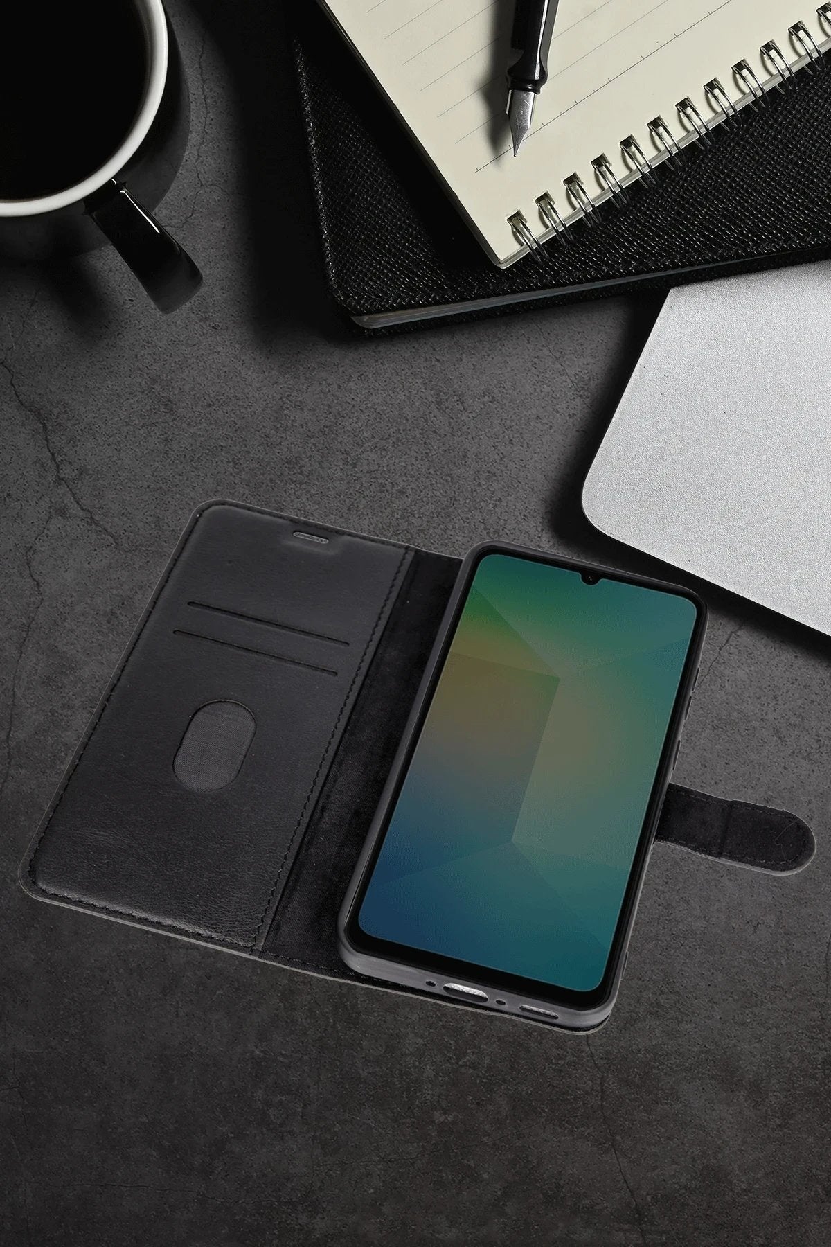 Samsung Galaxy A07 Trend S Plus Kapaklı Kılıf - Lacivert-(5796)