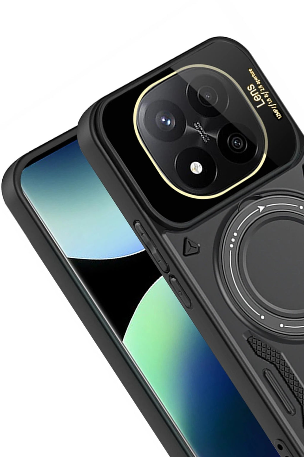 Xiaomi 14T Pro Kılıf Joy Lens Standlı Kapak - Siyah-(5796)