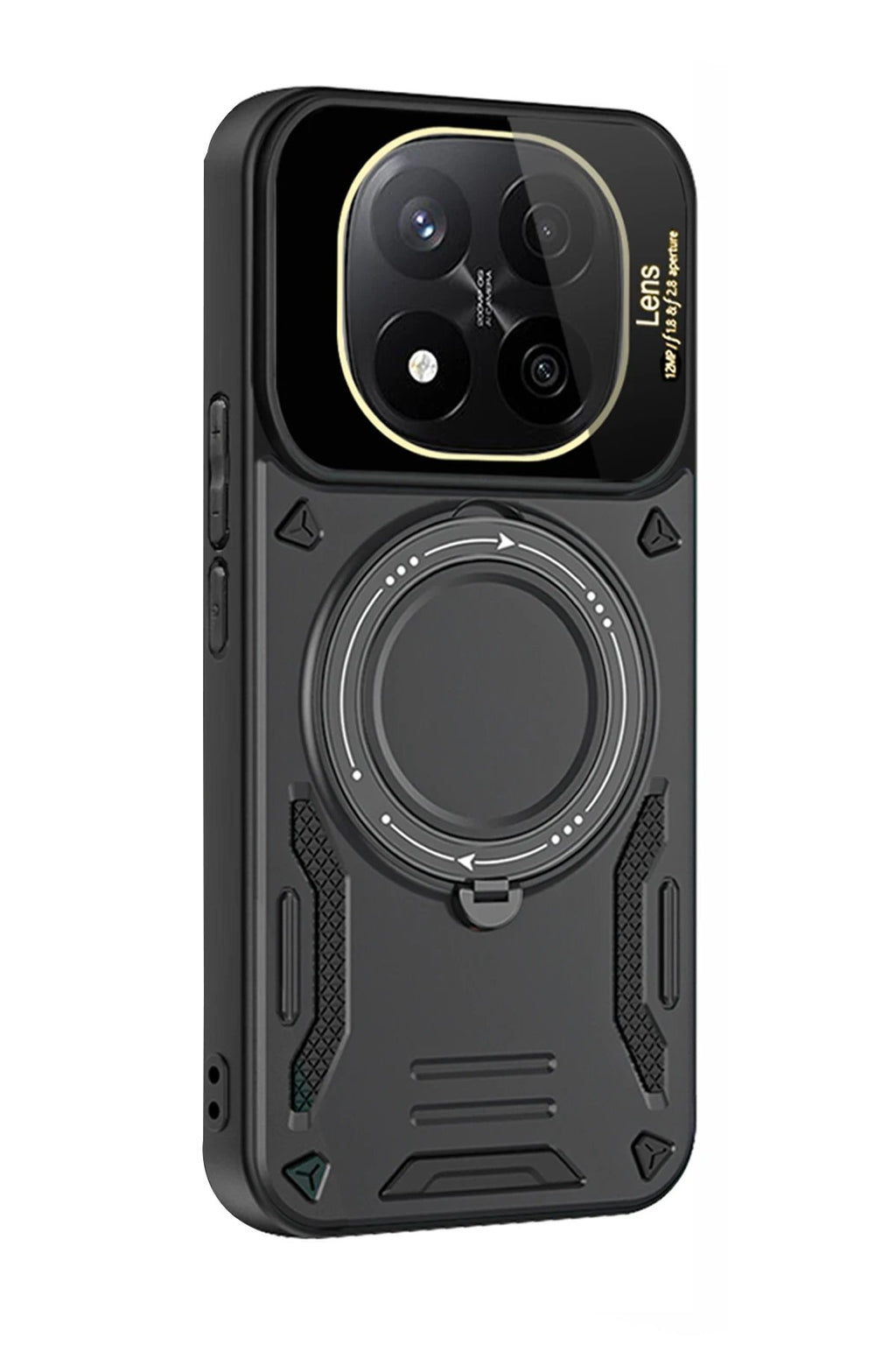 Xiaomi 14T Pro Kılıf Joy Lens Standlı Kapak - Siyah-(5796)