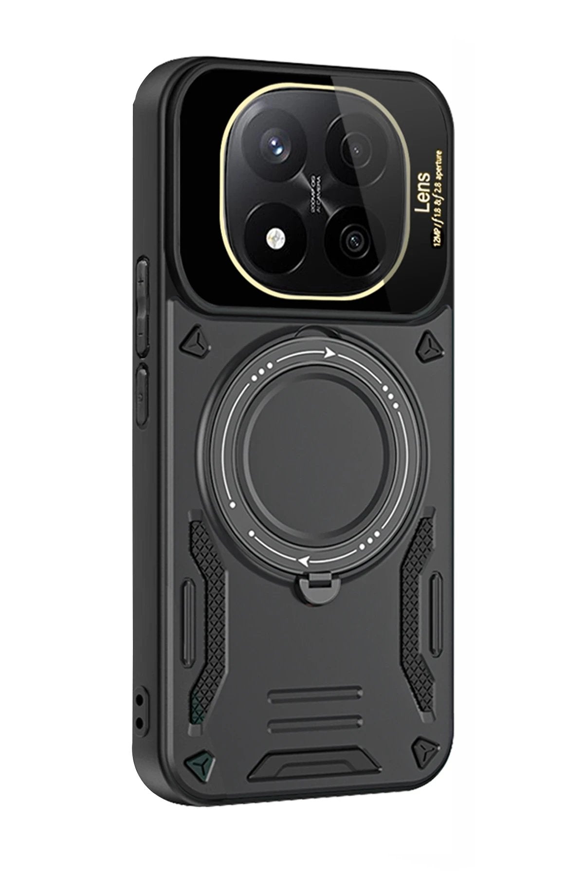 Xiaomi 14T Pro Kılıf Joy Lens Standlı Kapak - Siyah-(5796)