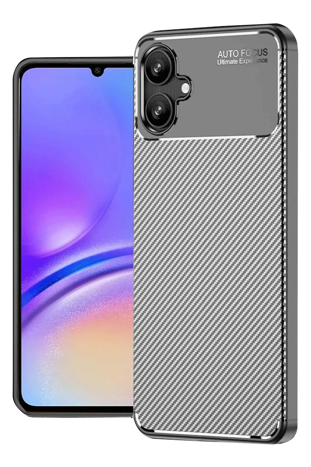 Samsung Galaxy A06 Kılıf Auto Focus Karbon Kapak - Gri-(5796)