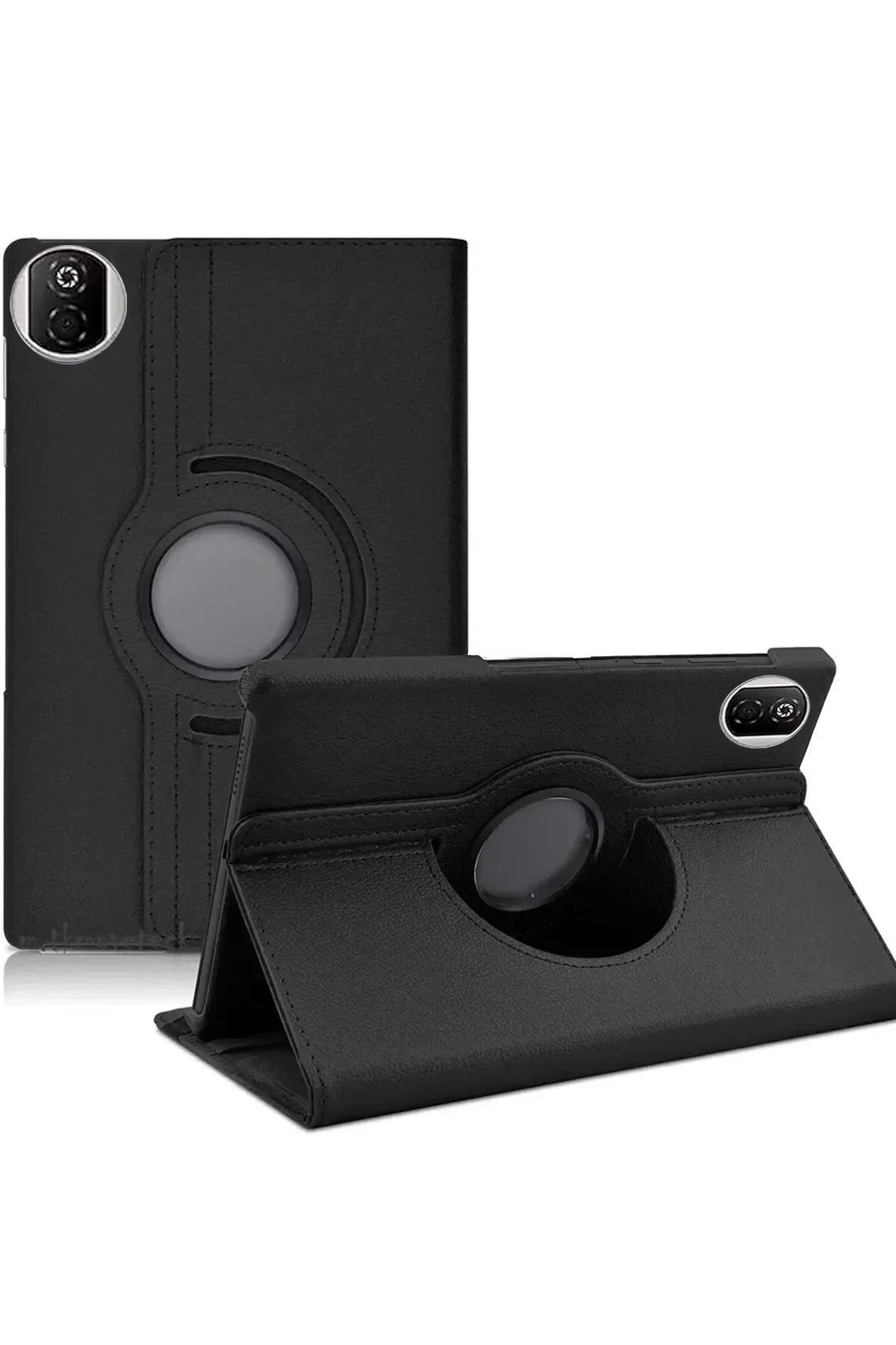 Huawei Honor Pad X7 360 Tablet Deri Kılıf - Siyah-(5796)