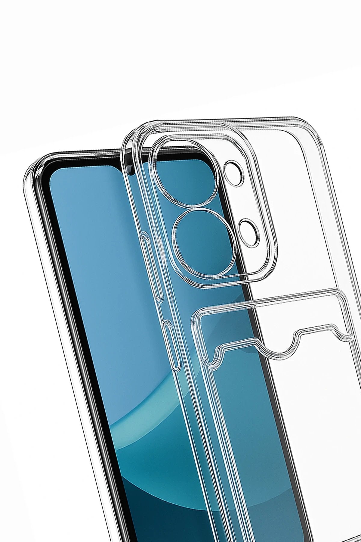 Xiaomi Redmi 15C 4G Kılıf Kart Şeffaf Silikon - Şeffaf-(5796)