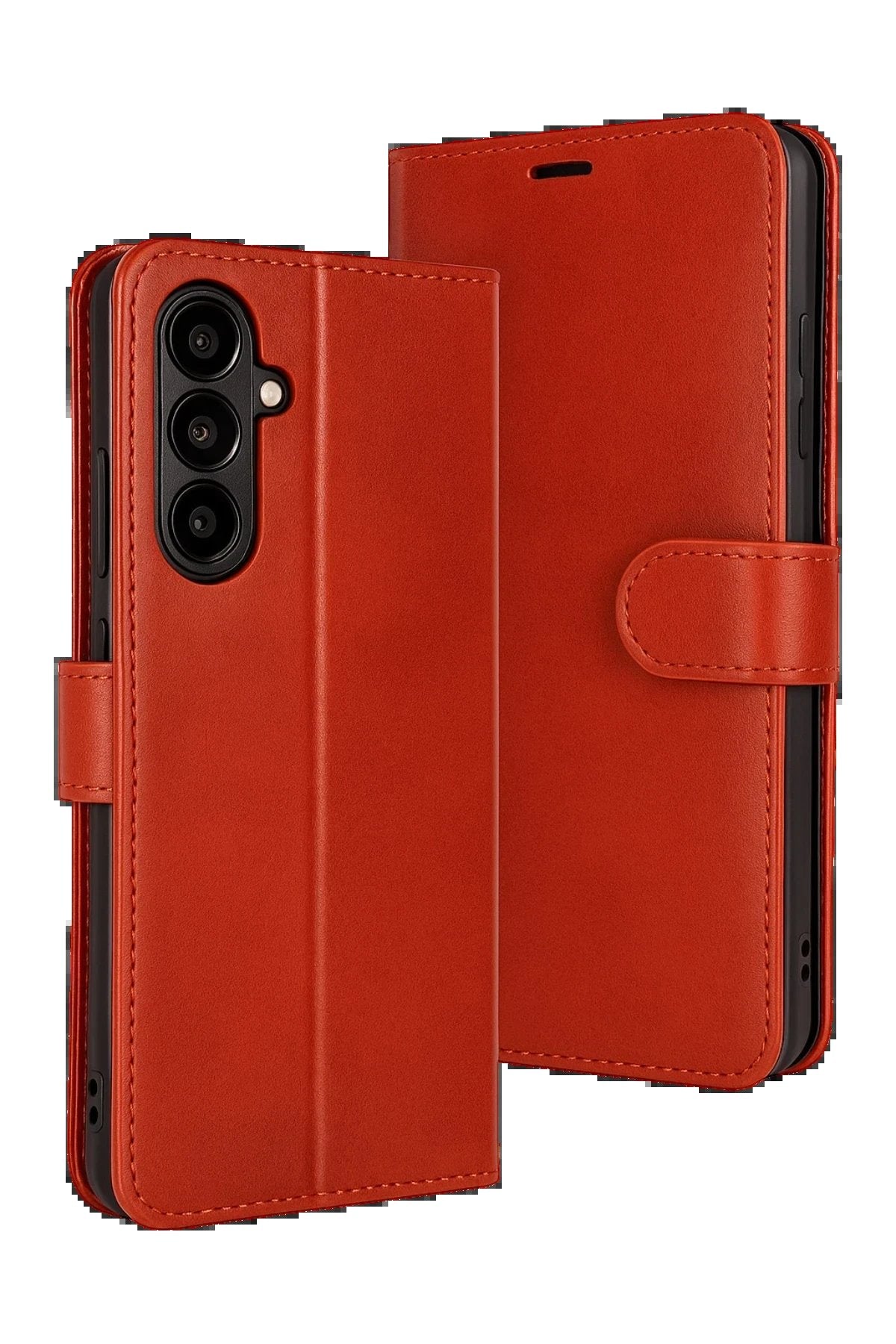 Samsung Galaxy S25 FE Trend S Plus Kapaklı Kılıf - Kırmızı-(5796)