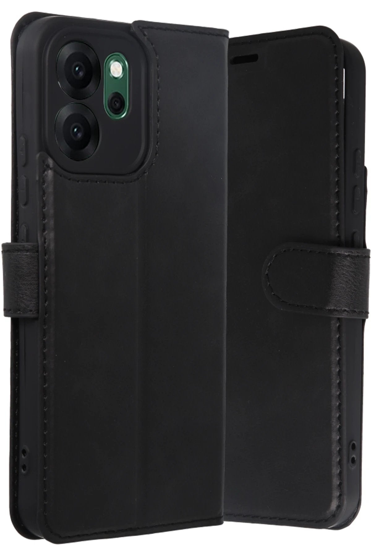 Oppo Reno 14F Trend S Plus Kapaklı Kılıf - Siyah-(5796)