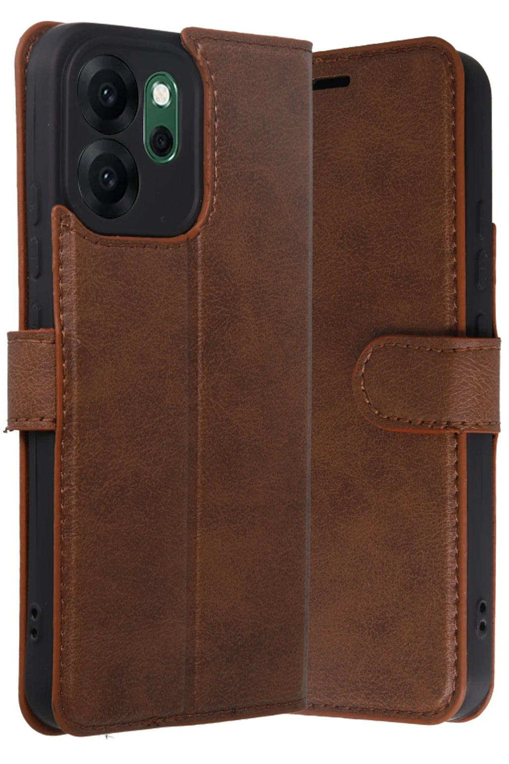 Oppo Reno 14F Trend S Plus Kapaklı Kılıf - Taba-(5796)