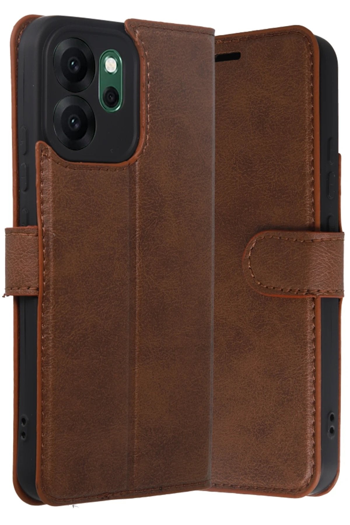 Oppo Reno 14F Trend S Plus Kapaklı Kılıf - Taba-(5796)