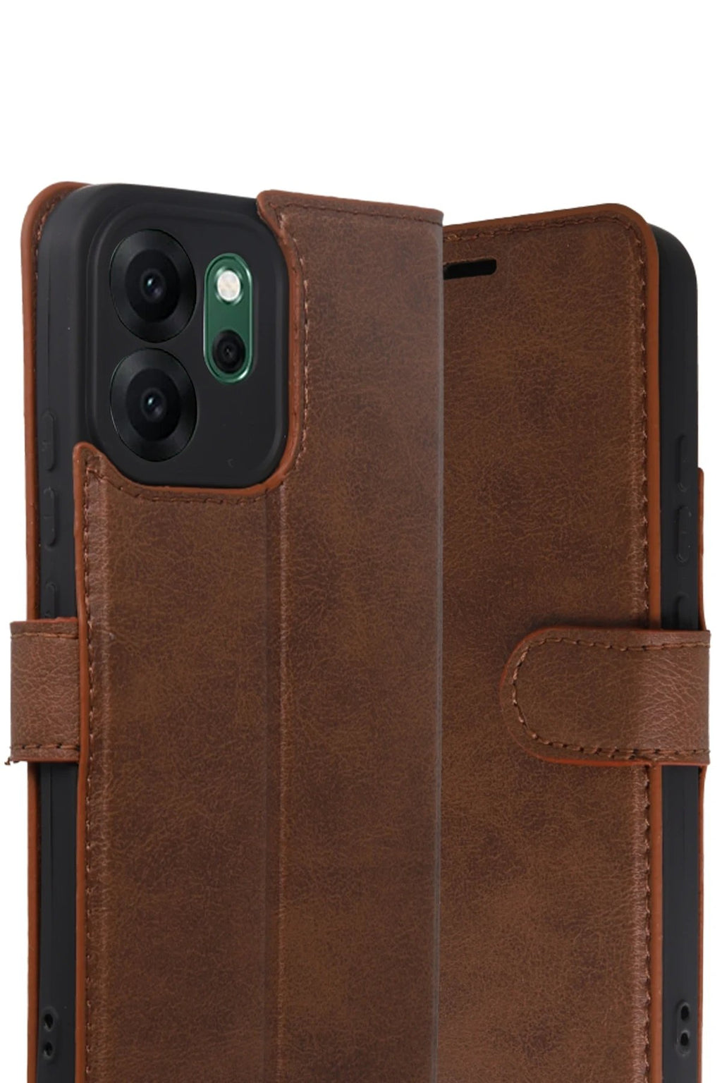 Oppo Reno 14F Trend S Plus Kapaklı Kılıf - Taba-(5796)