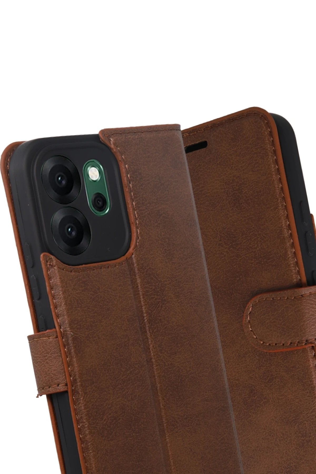 Oppo Reno 14F Trend S Plus Kapaklı Kılıf - Taba-(5796)