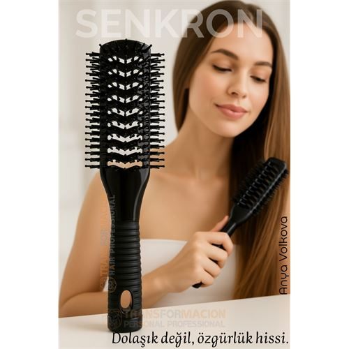 40 Ayak Nano Dolaşık Saç Açıcı 2 yüzeyli Tarak Karbon Plastik Gövde Havalandırmalı Tasarım