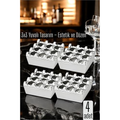 4 lü Metal Döküm Küllük – 3x3 Yuvalı Krom  Modern ve Ağırlıklı Tasarım